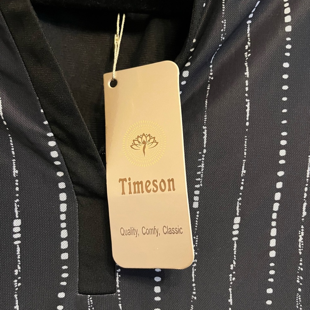 Chic Black Women's Blouse with Stripes - Picture 4 of 5